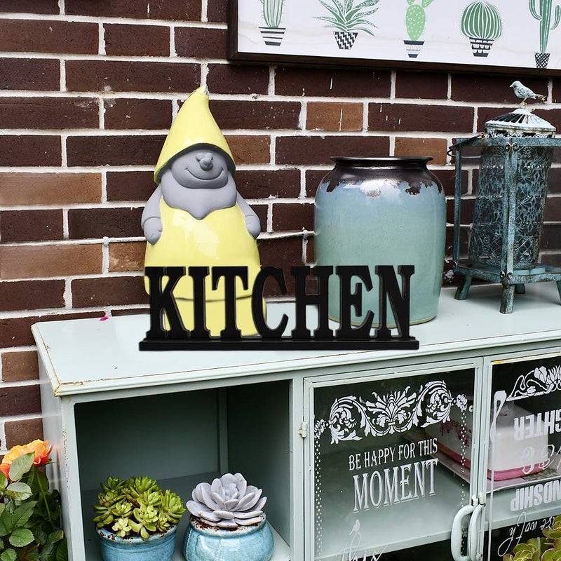 YK Decor Rustic Wood Kitchen Sign Freestanding Wood Word Kitchen Decor Sign Decorative Cutout Letter for Shelf Decor - Image 4